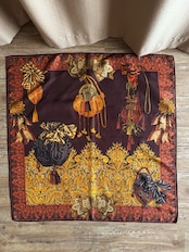 MADE IN ITALY tassel motif silk scarf-5245-5