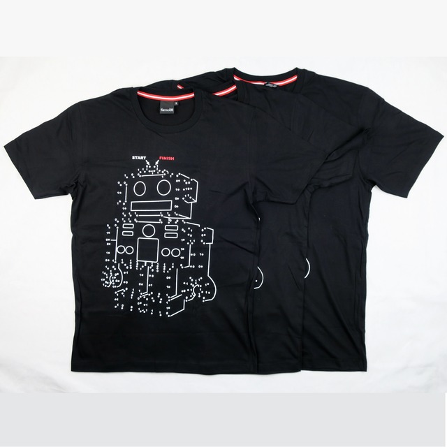 点をつなぐとロボットが出現 2進数ロボット Tシャツ World Design Connect ワールド デザイン コネクト Wdc