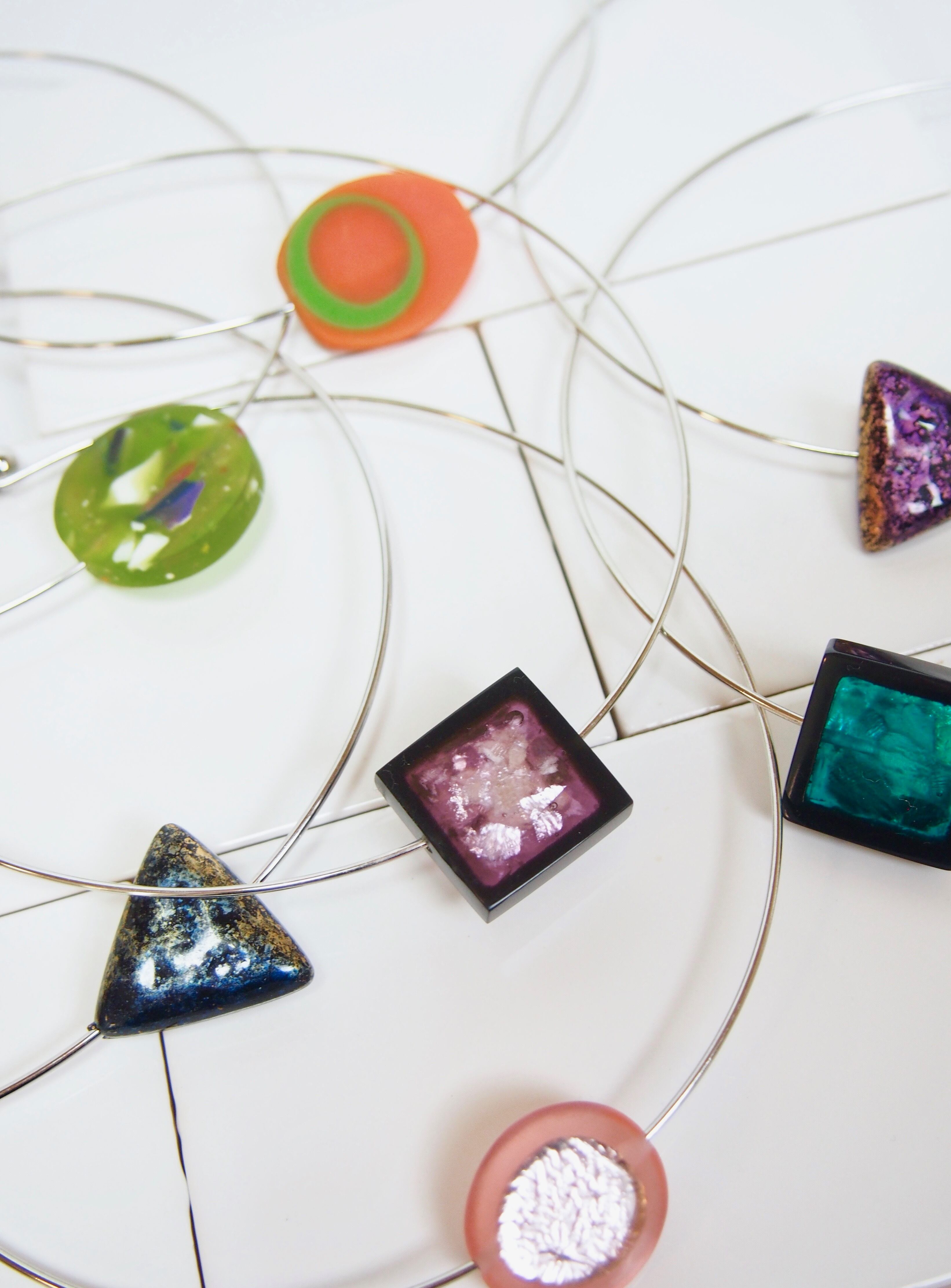 " point beads wire choker " (rhodium color)【 nostalgia 】