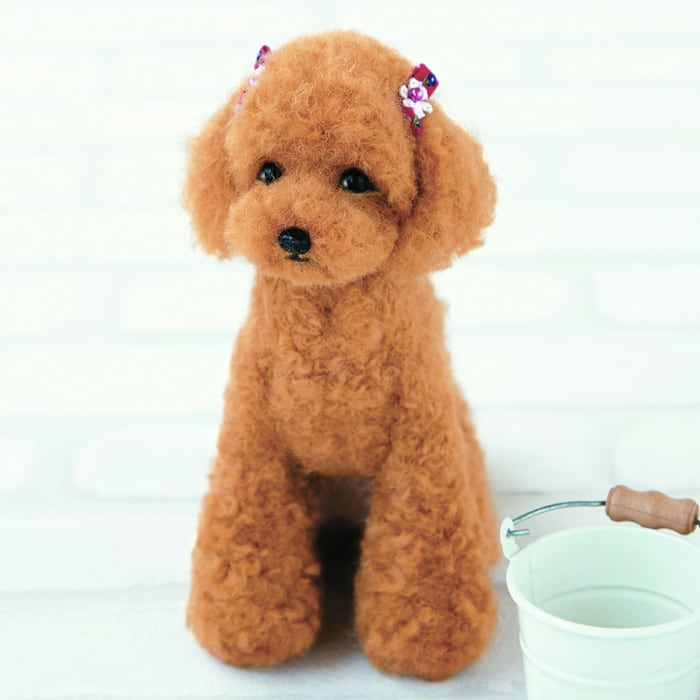(専用)  羊毛フェルト  桃の節句  トイプードルちゃんのひな祭り飾り ふわふわトイプードルちゃんの可愛いお雛様人形 羊毛フェルト くみ