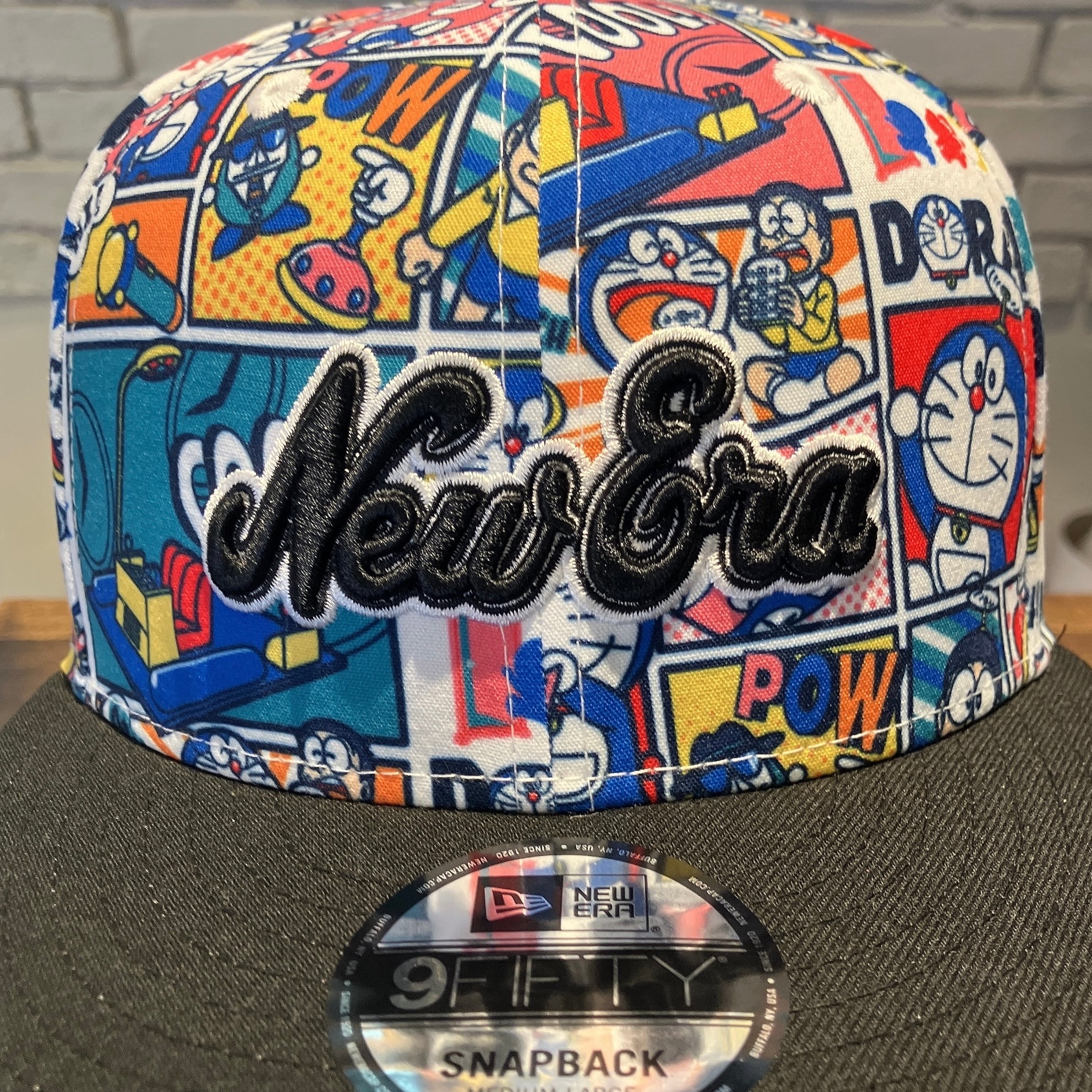 NEWERA】9FIFTY ドラえもん ALL OVER PRINT BLACK VISOR キャップ