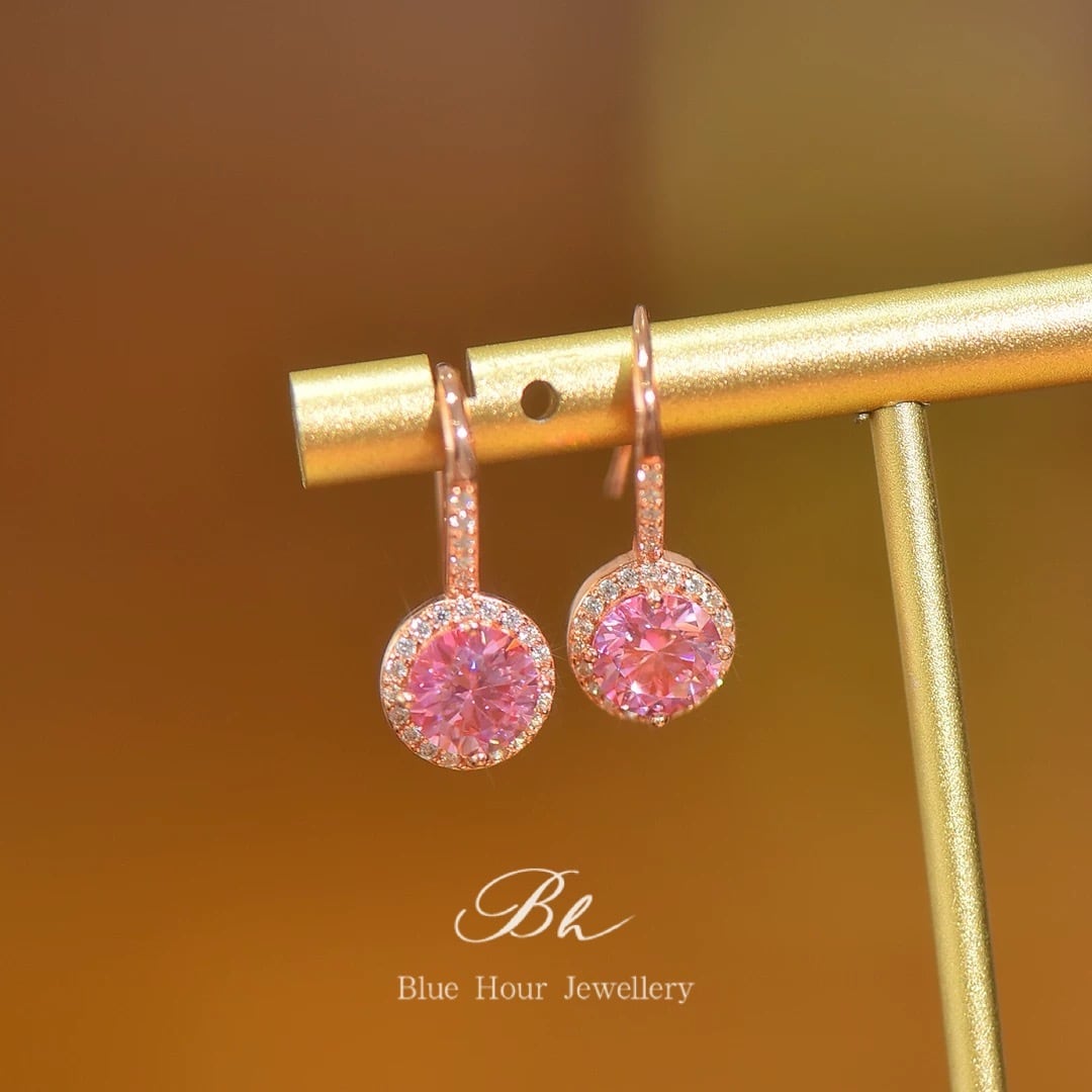 モアサナイト モアッサナイト ヘイローセッティング ハートピアス