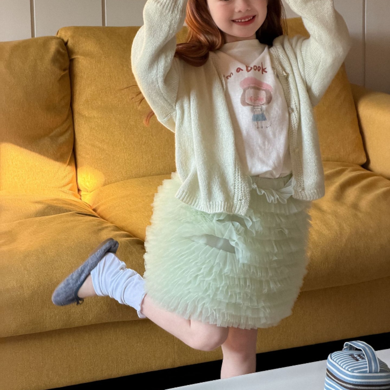 春ハイウエスト多重チュールスカート