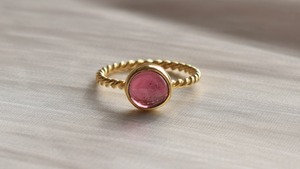 ＊1点もの＊Garnet tubutubu ring《silver925+14KGP》
