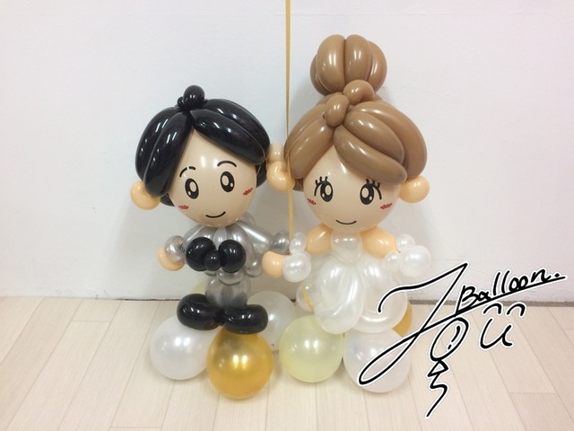 ウェディングギフトや受付装飾に】Balloon Art ウェディングドール 