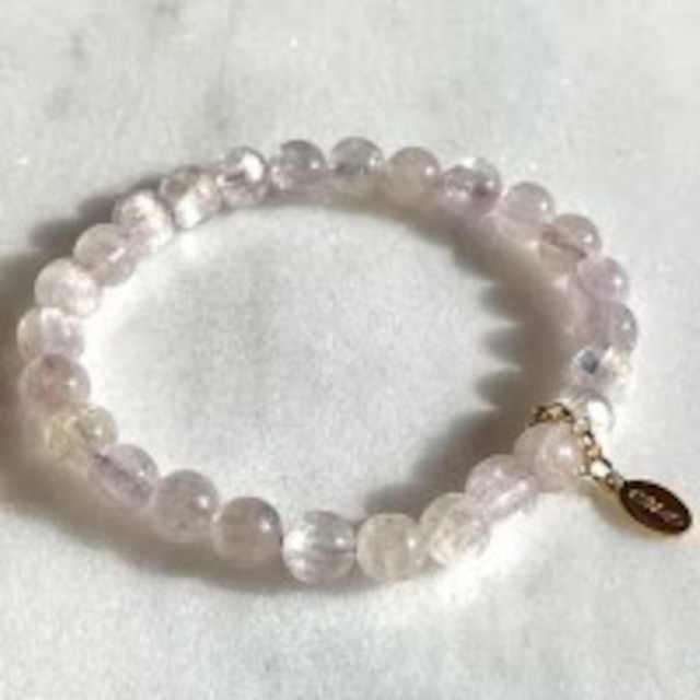 【訳アリ】【希少・超美石】アフガニスタン産　高品質　クンツァイト　7.5ｍｍ　ブレスレット（要サイズ確認）5306