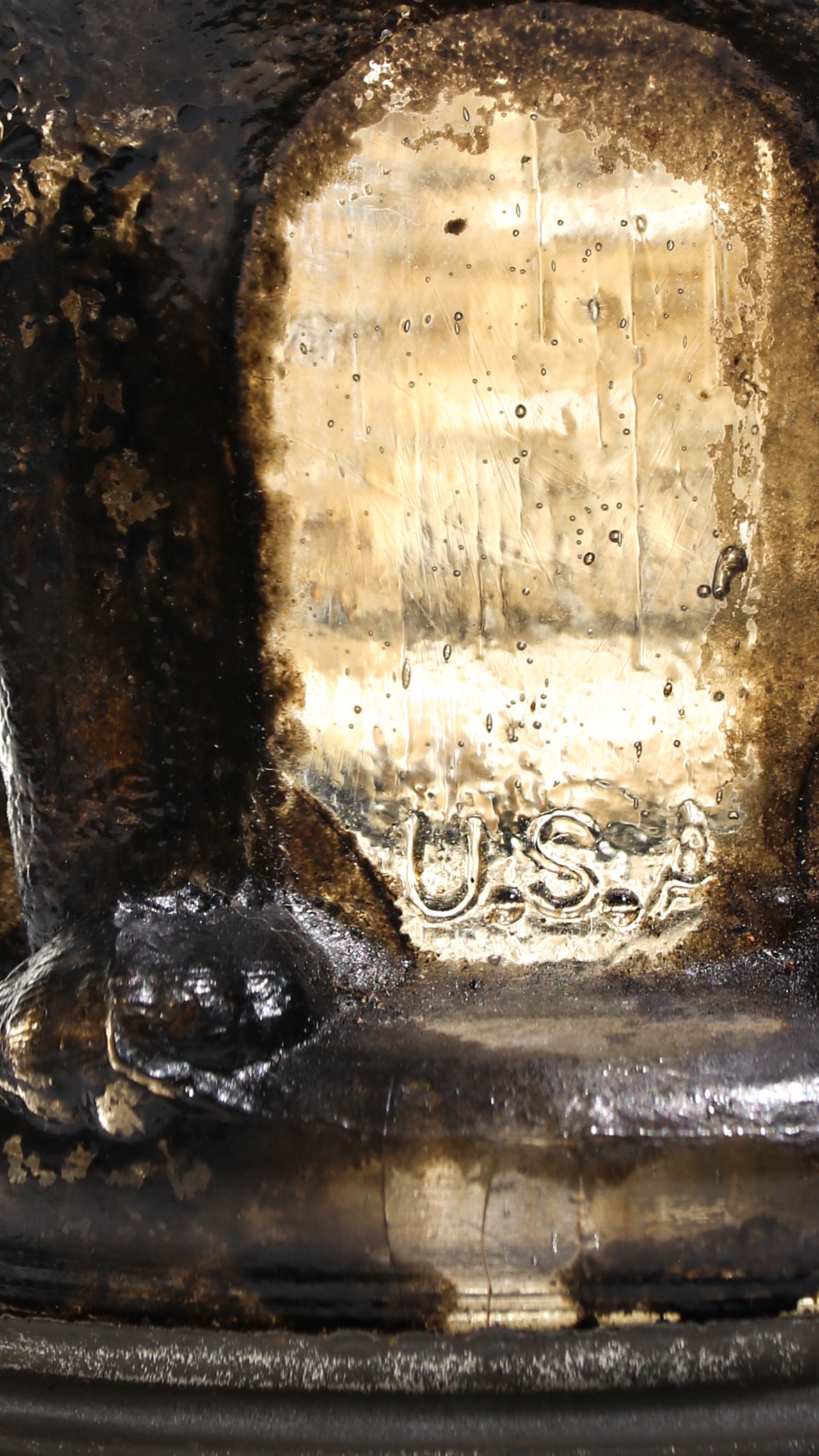 Vintage Bulldog Candy Container – Black Paint Finish / Metal Cap