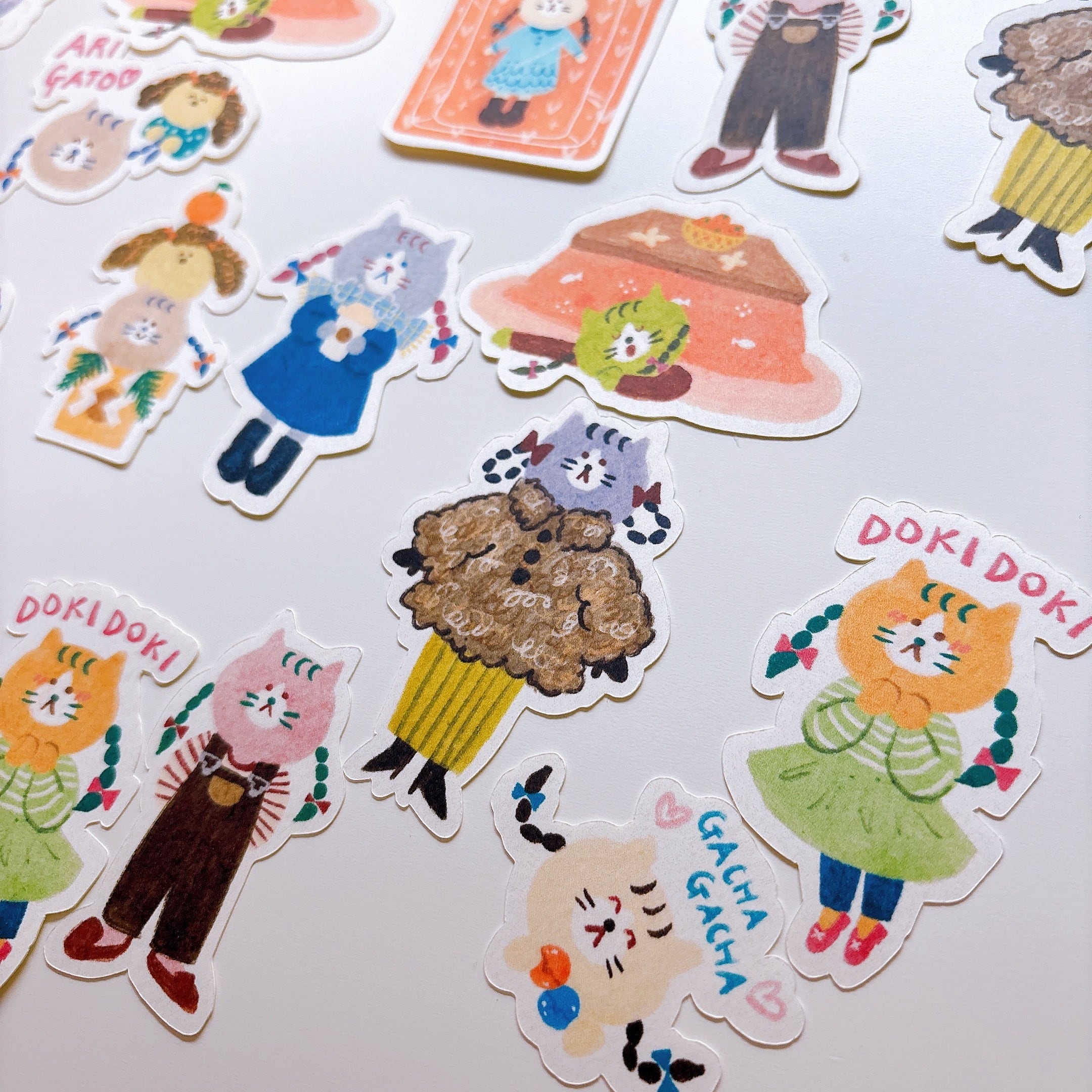 みつあみねこシールセット_no.4 (20枚入り) | eyesticker