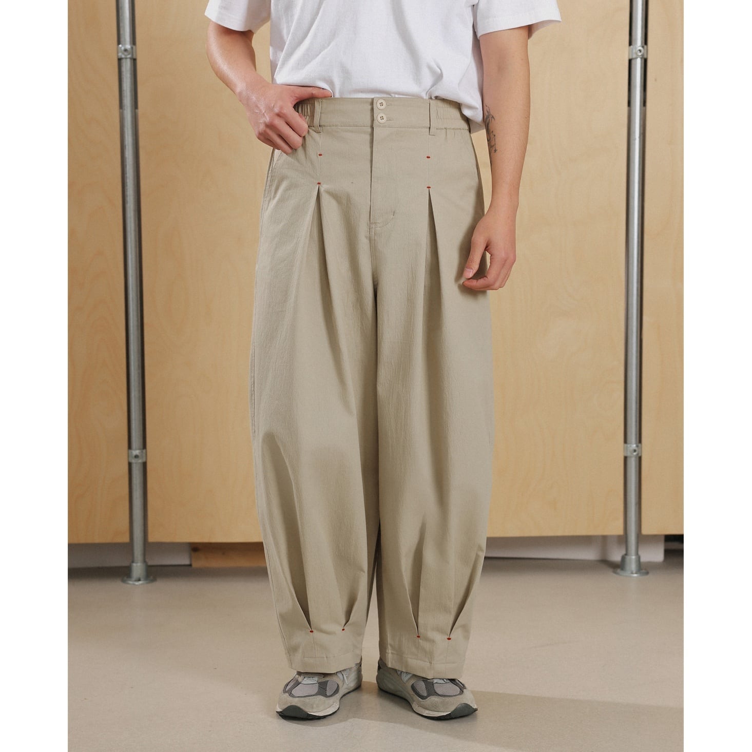 オーバープリーツ イージーワイドパンツ a-1308