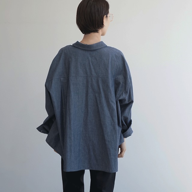 クロップドオーバーデニムシャツ