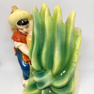 VINTAGE village girl vase