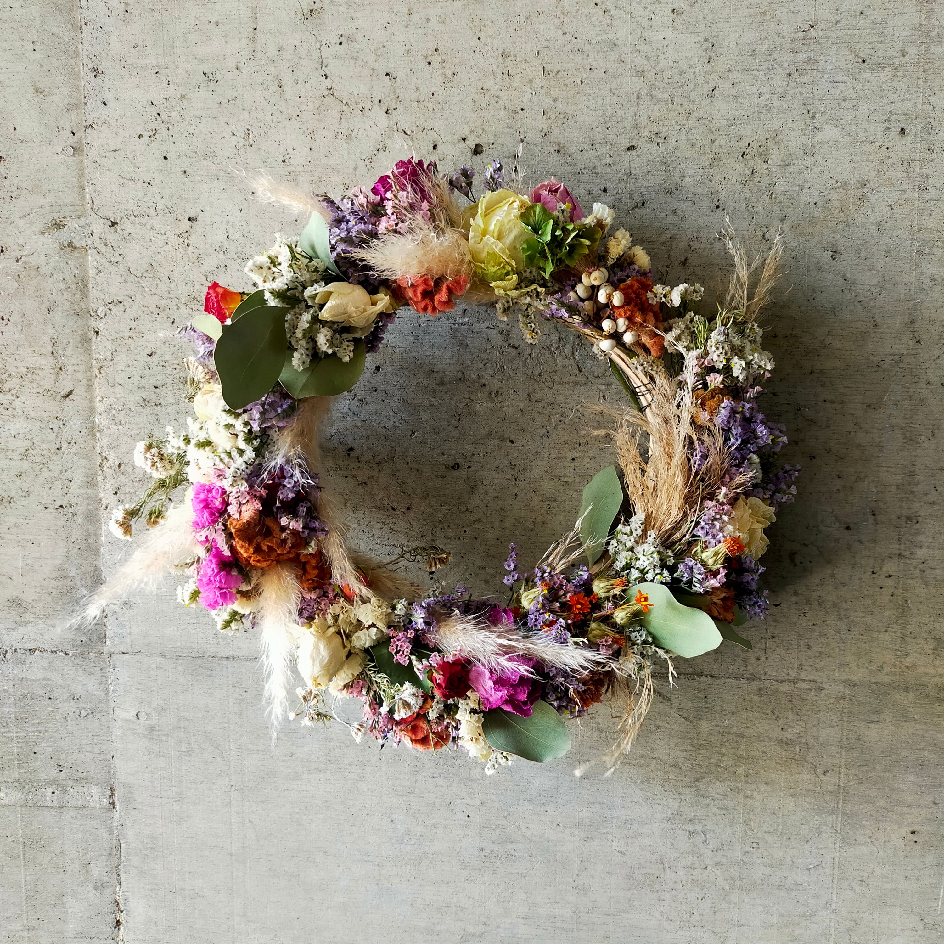 ドライフラワーリースL【dried flower wreath】