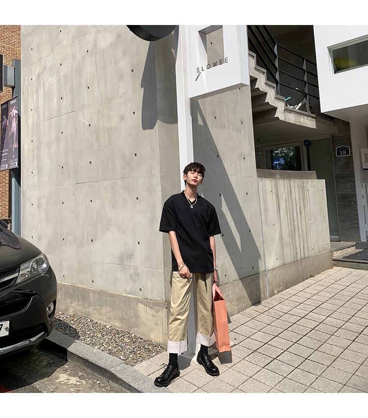 全3色 Tシャツ カットソー 無地 カジュアル Vネック おしゃれ