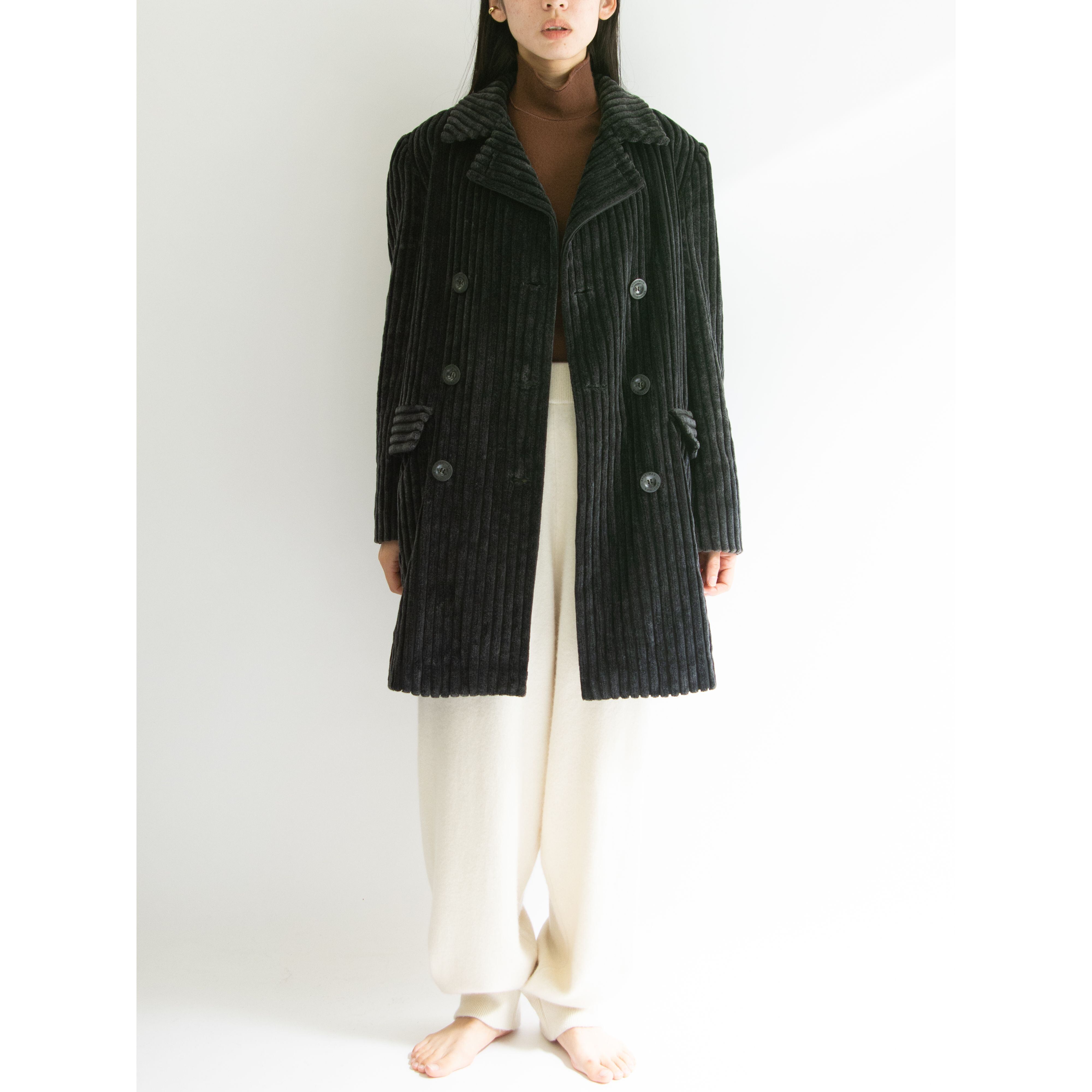 【MaxMara SPORTMAX】Made in Italy 100% Cotton Corduroy Double Jacket（マックスマーラ スポーツマックス イタリア製 太畝コーデュロイダブルジャケット コート）