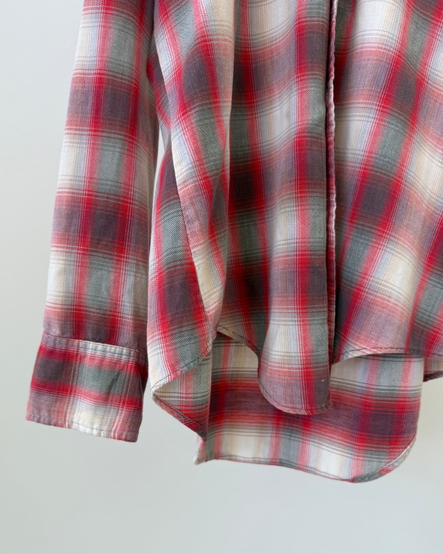 -Sears- Vintage 70s M Ombre check shirt