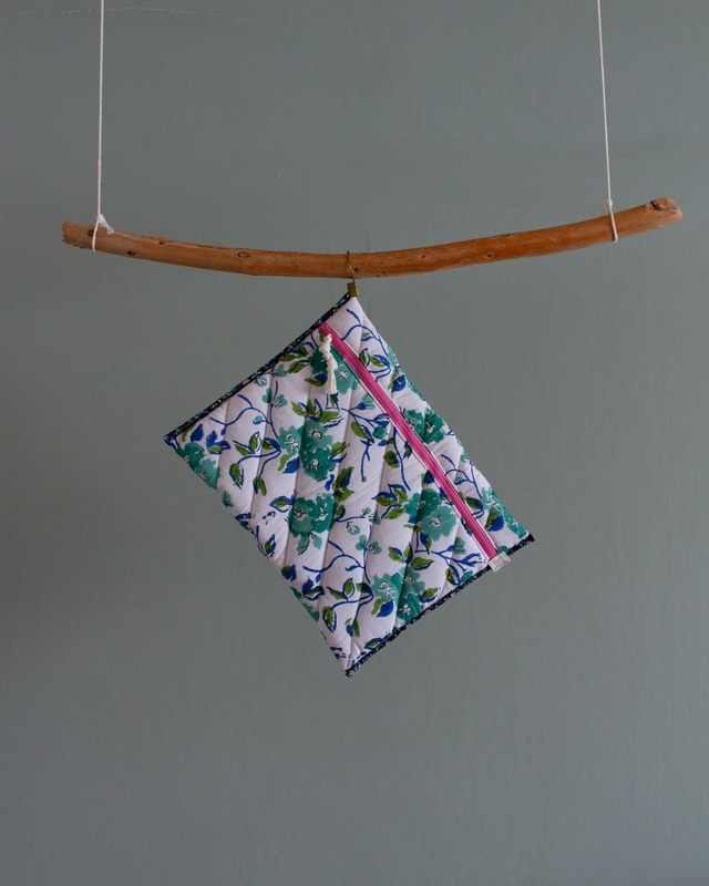 Block quilt Laptop Sleeve.<Sea Glass>