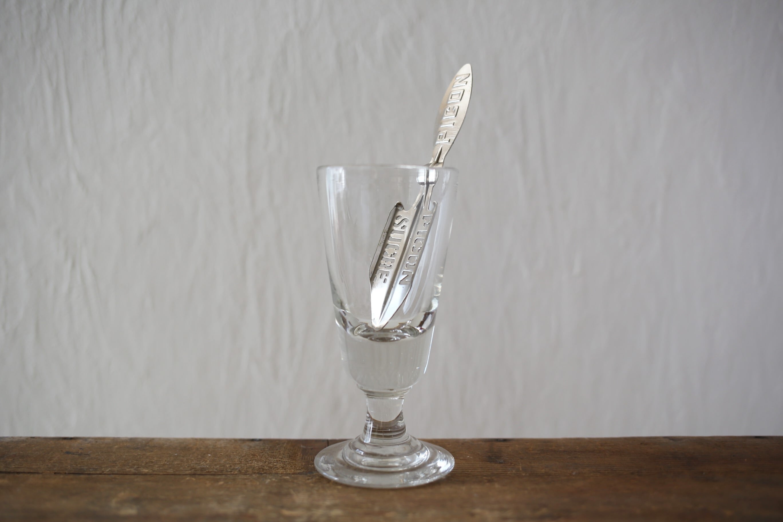 フランス アンティーク ヴィンテージ アブサンスプーン 『PICON』+アブサングラス セット N-03621+N-03622