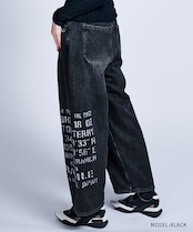 フリースライニングデニムカーブパンツ (BLACK) CQ-47108