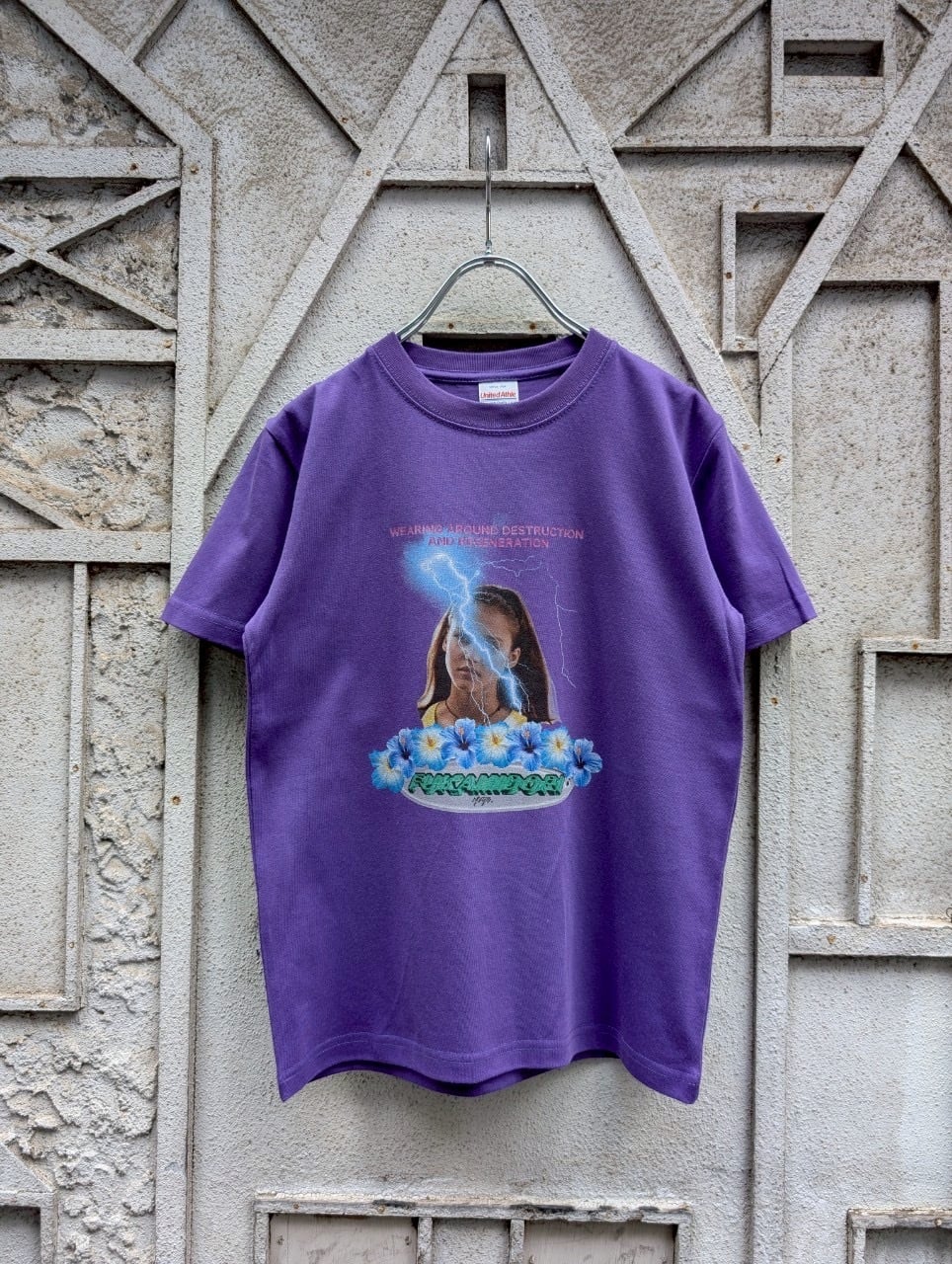 "YUGO.×深緑" thunder girl tee / PURPLE