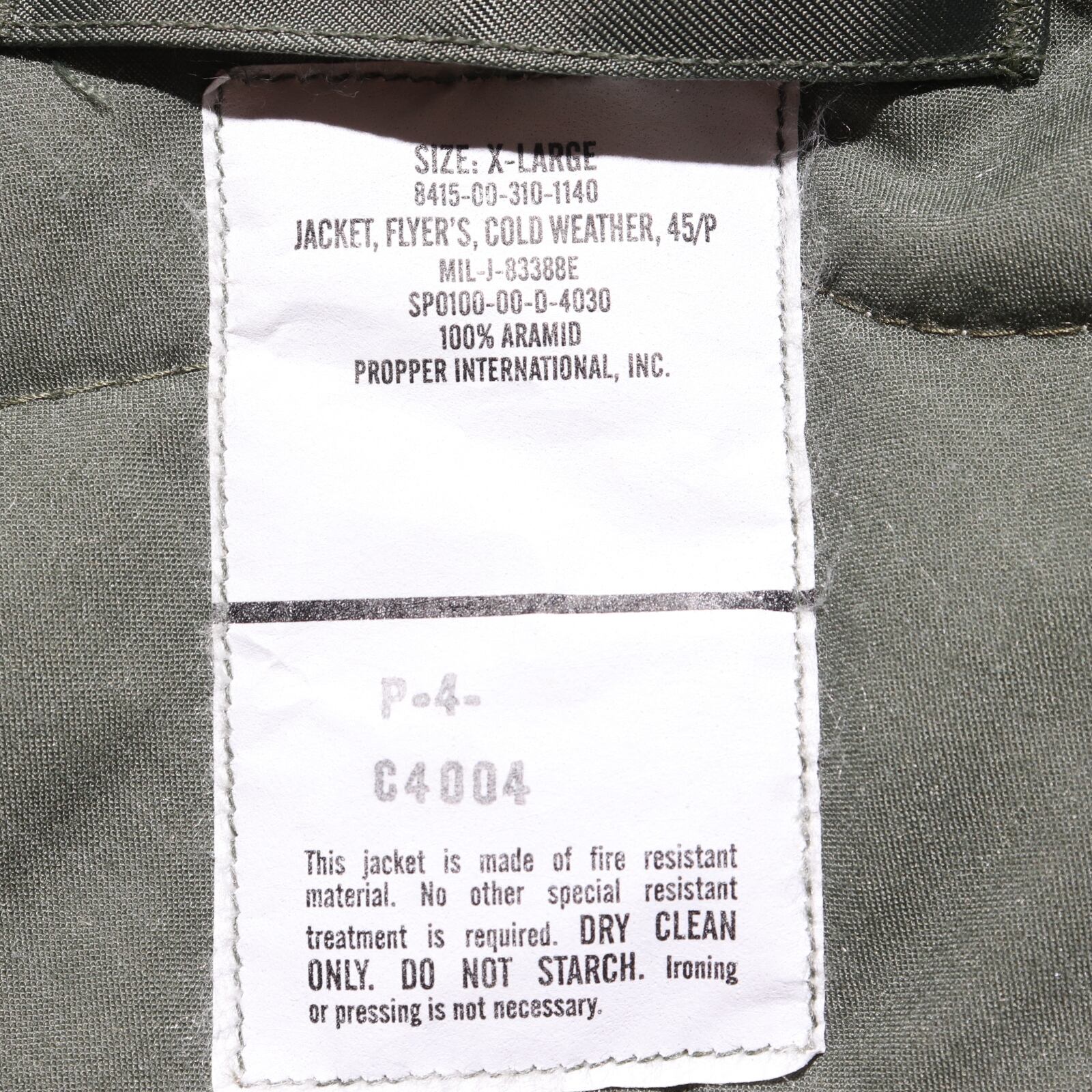 Deadstock XL 00年 PROPPER CWU-45/P 米軍実物 フライトジャケット