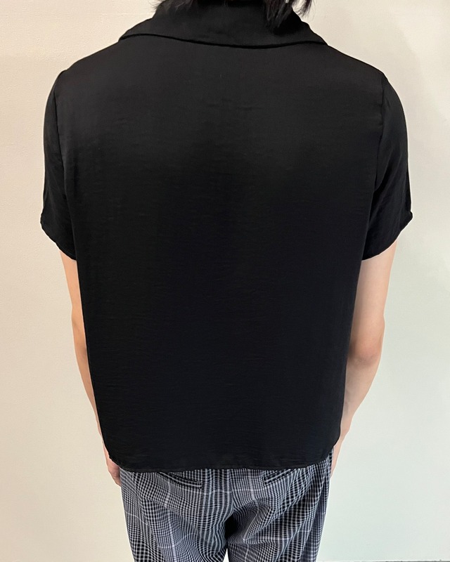 open collar shell button shirt