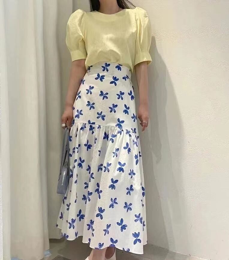 蝶柄　ティアードスカート　AJ11352-1966