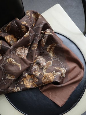 <vintage>brown flower scarf