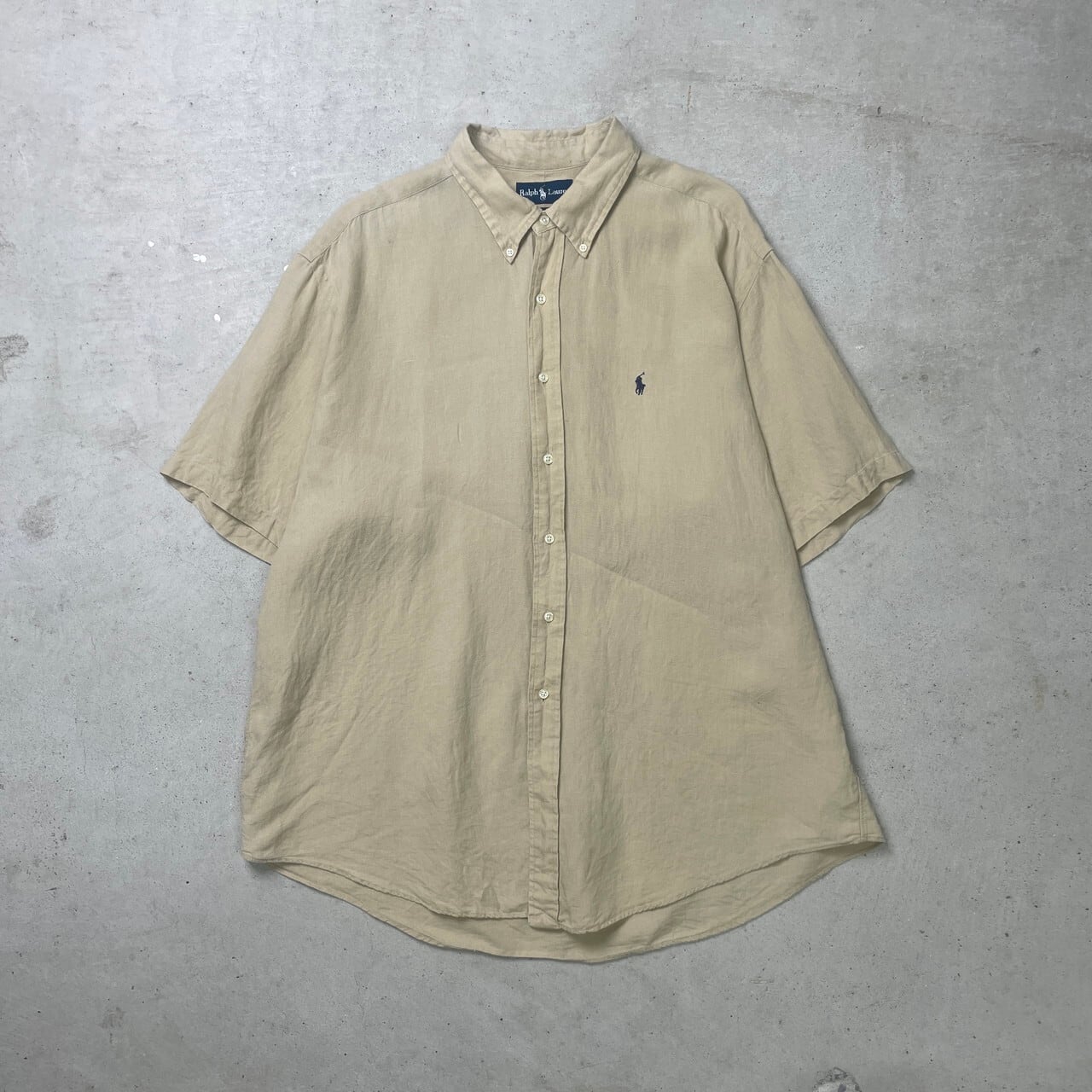 Ralph Lauren ラルフローレン 半袖リネンシャツ CLASSIC FIT メンズ2XL