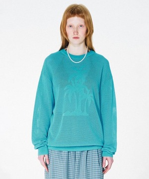[SCULPTOR] Palm Tree Pullover Cyan