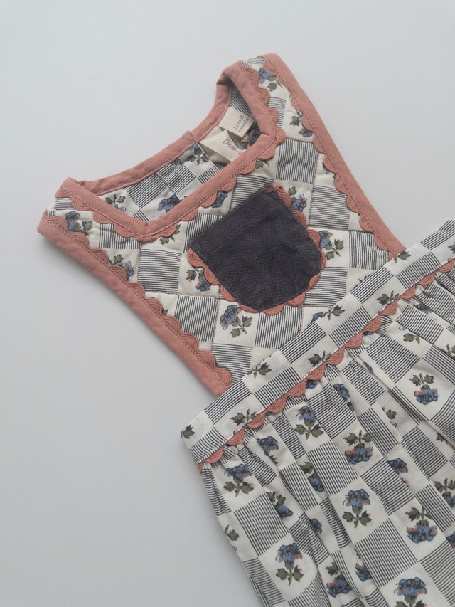 《即納》Little Cotton Clothes /  Quilted Bridget Romper Papier Floral