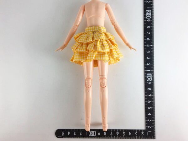 ドール服 1/6 女性用25 ティアードスカート イエローギンガムチェック A-20 - 画像2