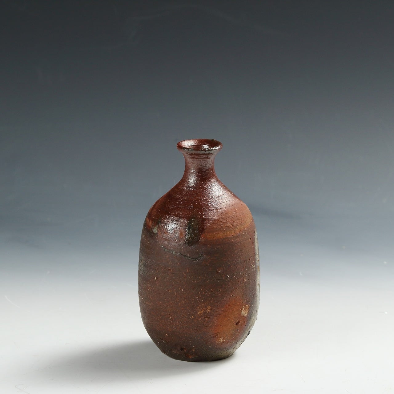 人間国宝 藤原啓｜FUJUWARA Kei(岡山, 1899-1983) 備前 窯変 徳利 共箱