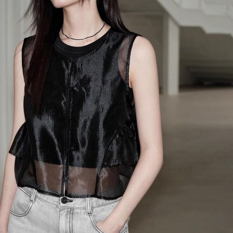 organza layered blouse 00578