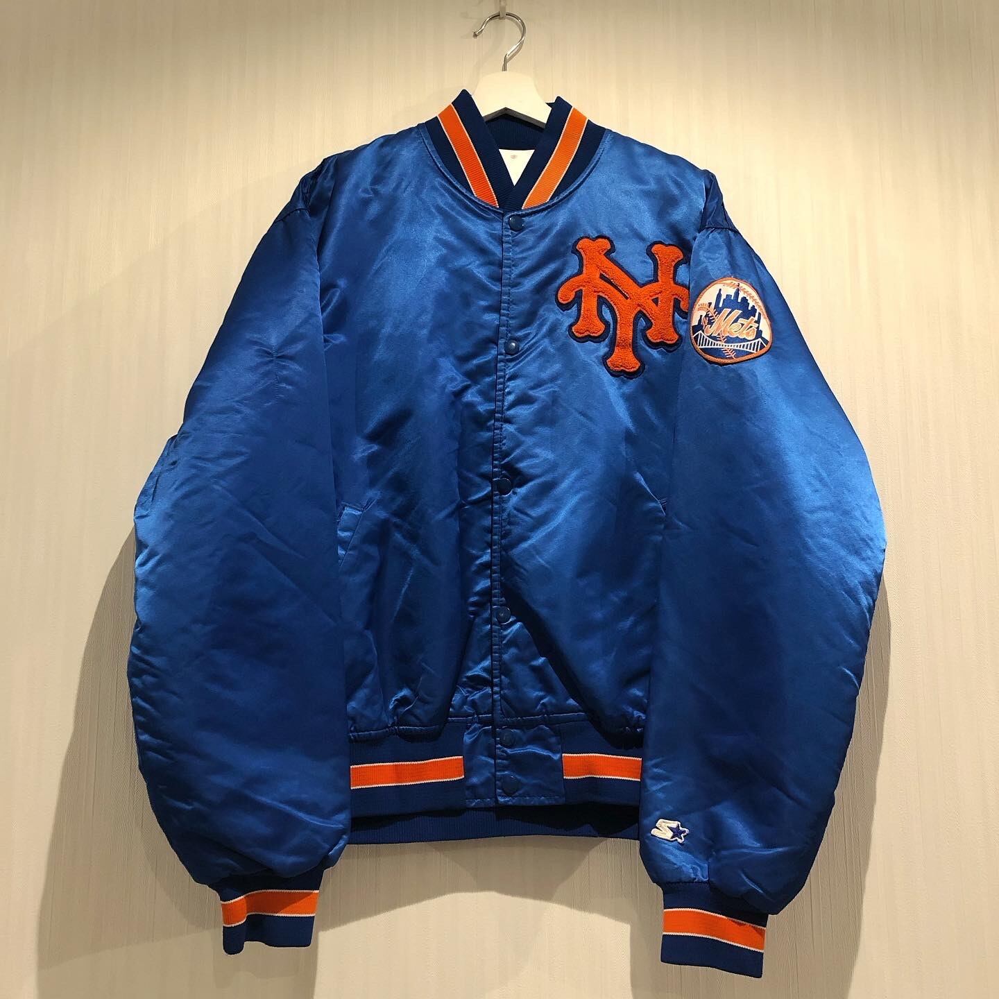 80s〜90s STARTER MLB “New York Mets” nylon award jacket【高円寺店】