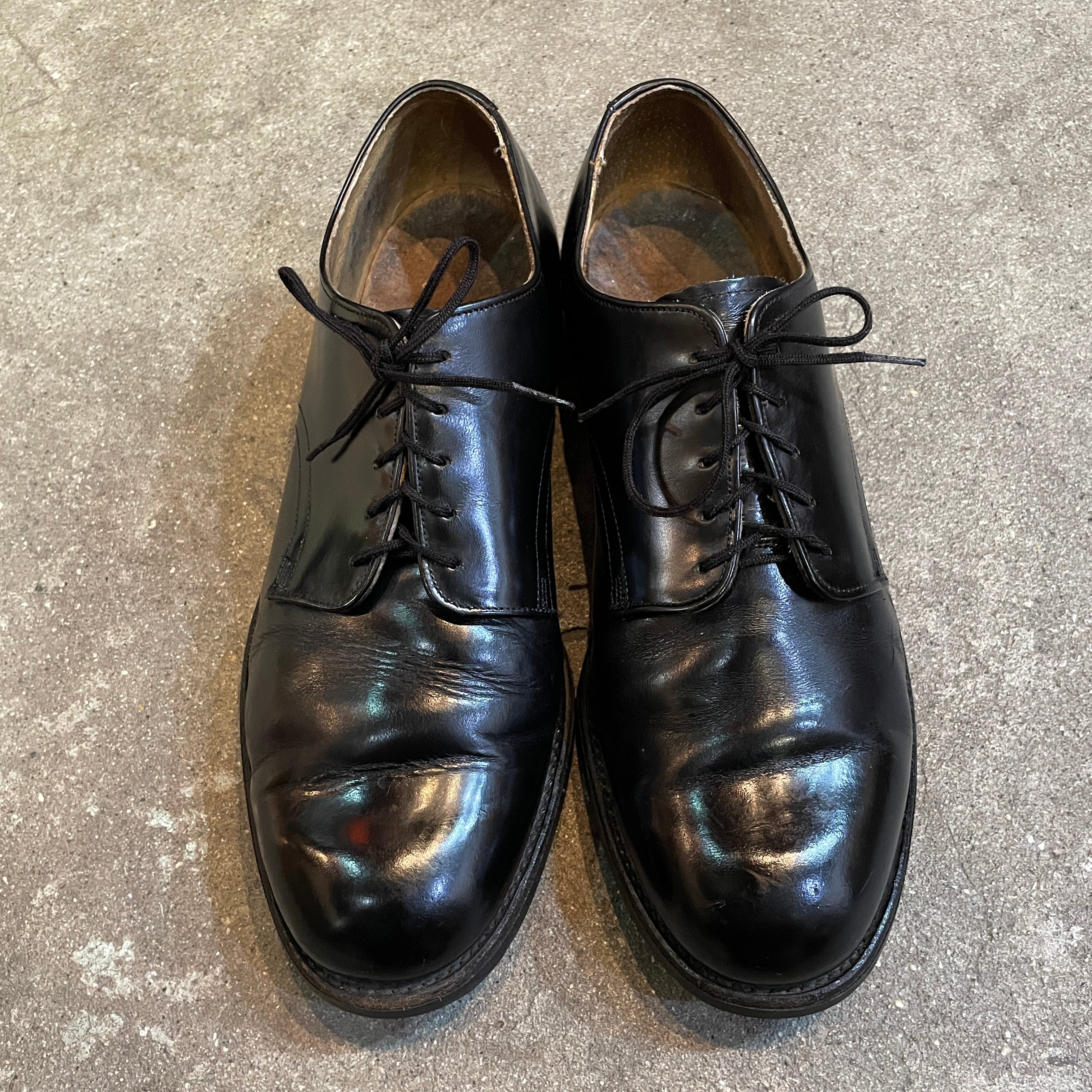 80s USNAVY サービスシューズ US9.5W ミリタリーレザーシューズ | 古着  