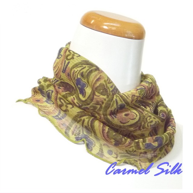 k-5066-9 	シルクパワーネットチュールネックカバー 　【高級】　カーメル激安価格１１００円→驚異の在庫一掃価格８９９円