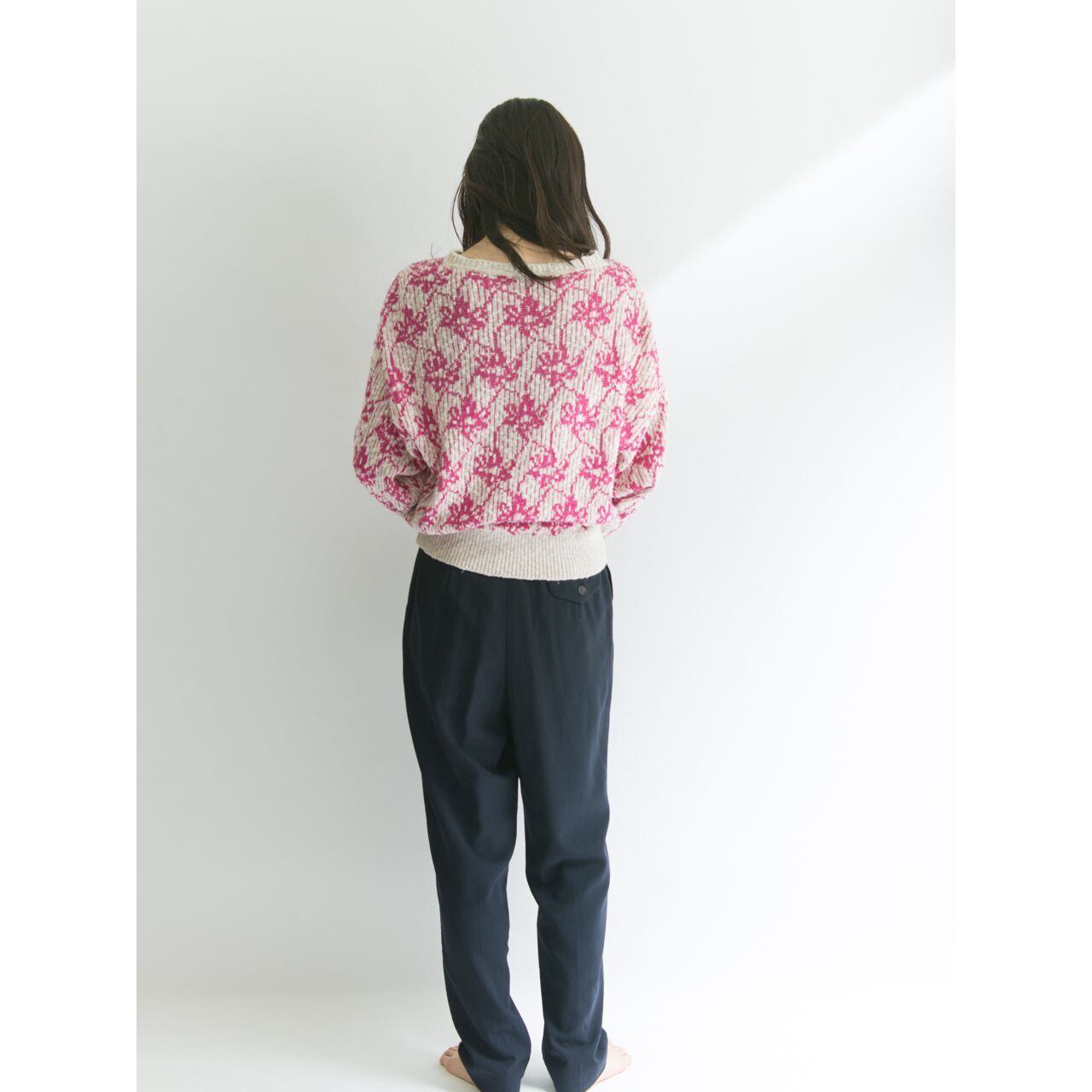 【JAEGER】Made in Great Britain cotton-linen knit pullover（イエーガー イギリス製コットンリネンニットプルオーバー）4a