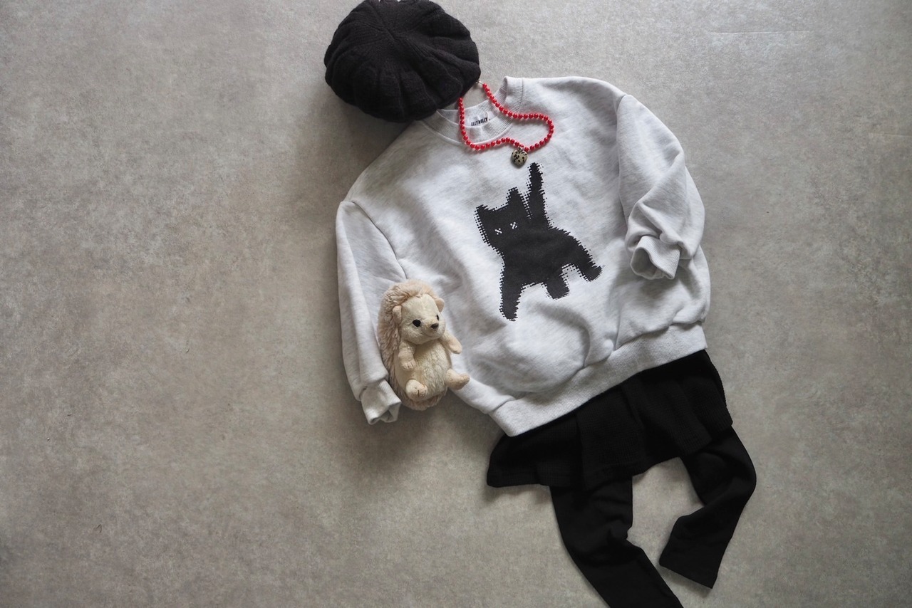 【elly molly】shadow cat トレーナー (White)100〜130cm【230915el】 - 11