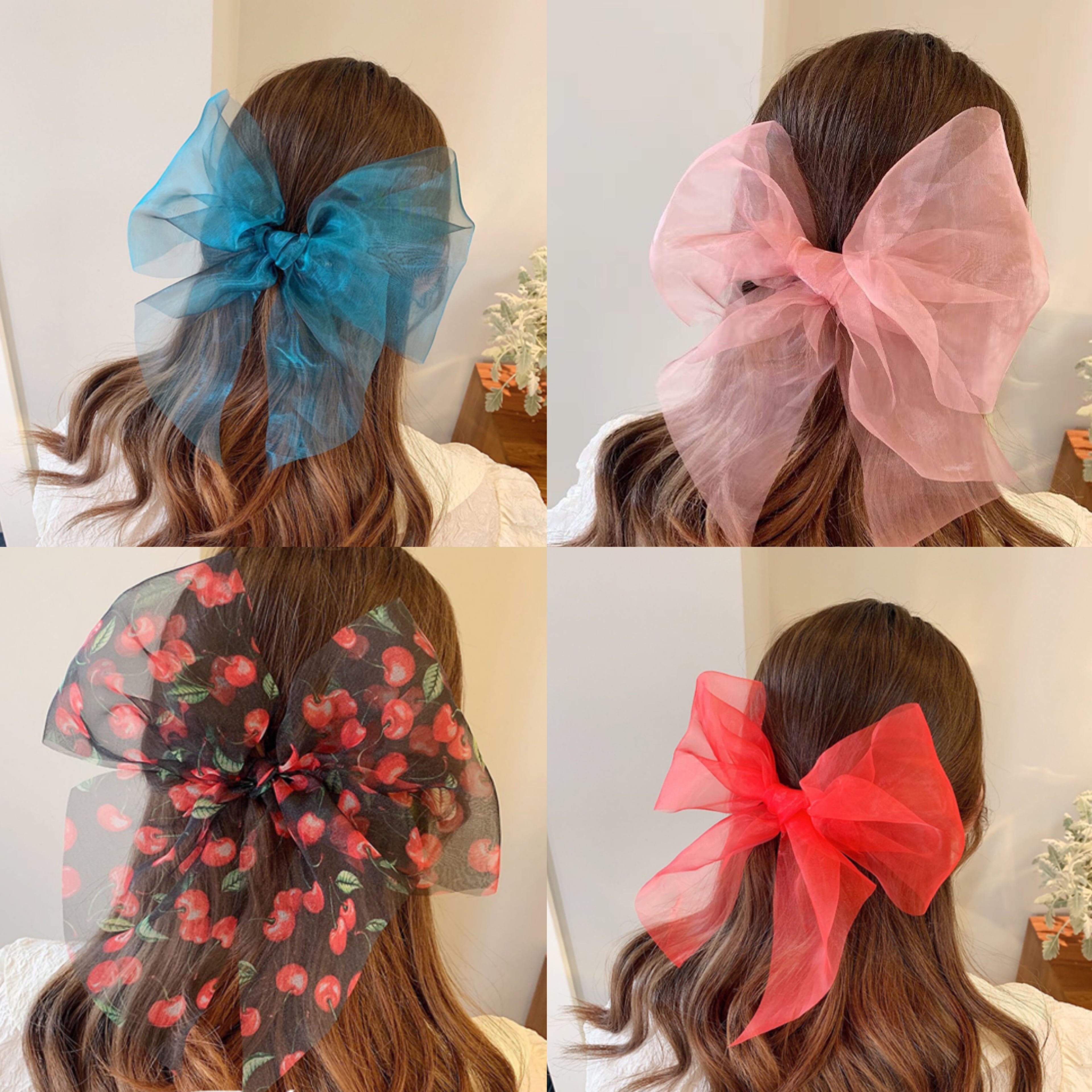 ベビー・キッズ 再販13【ラベンダー＆ピンク】ナチュラルリボン♡ヘアゴム