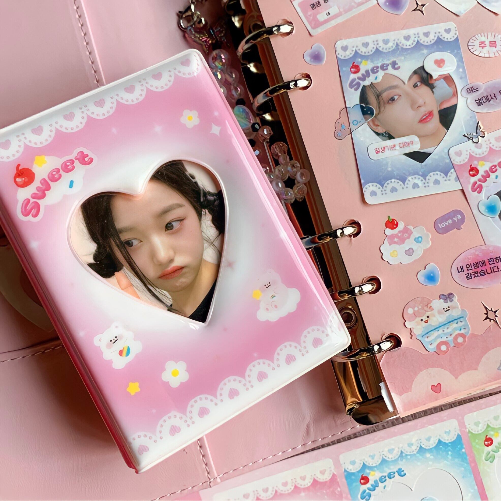 コレクトブック 1段 シャイニング トレカケース 韓国文具 韓国雑貨 Pink Rue 韓国文房具 雑貨 La Violette