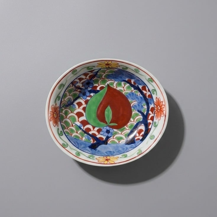 有田焼 泰山窯 桃絵桃型小皿 4枚 五彩桃絵 | 有田焼～花の器～泰山