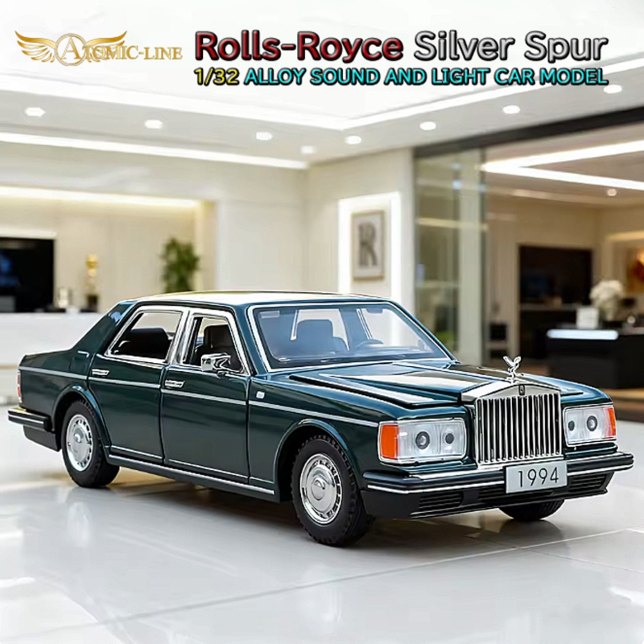 Rolls-Royce シルバースパー 1/32 ミニカー 全4色 ライト点灯 エンジンサウンド 模型 合金モデル ジオラマ