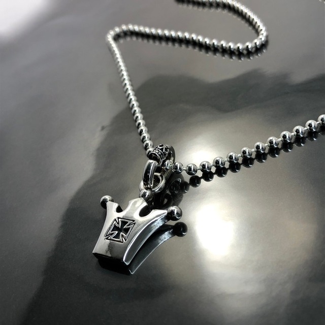 S:CROWN BALL CHAIN NECKLACE / Sクラウンボールチェーンネックレス
