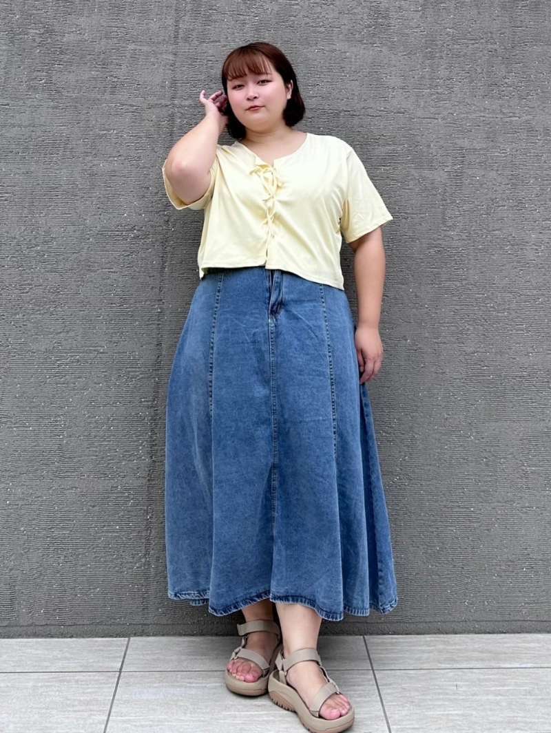 デニム ロングスカート カジュアル シンプル 大きいサイズ 韓国 CH8891
