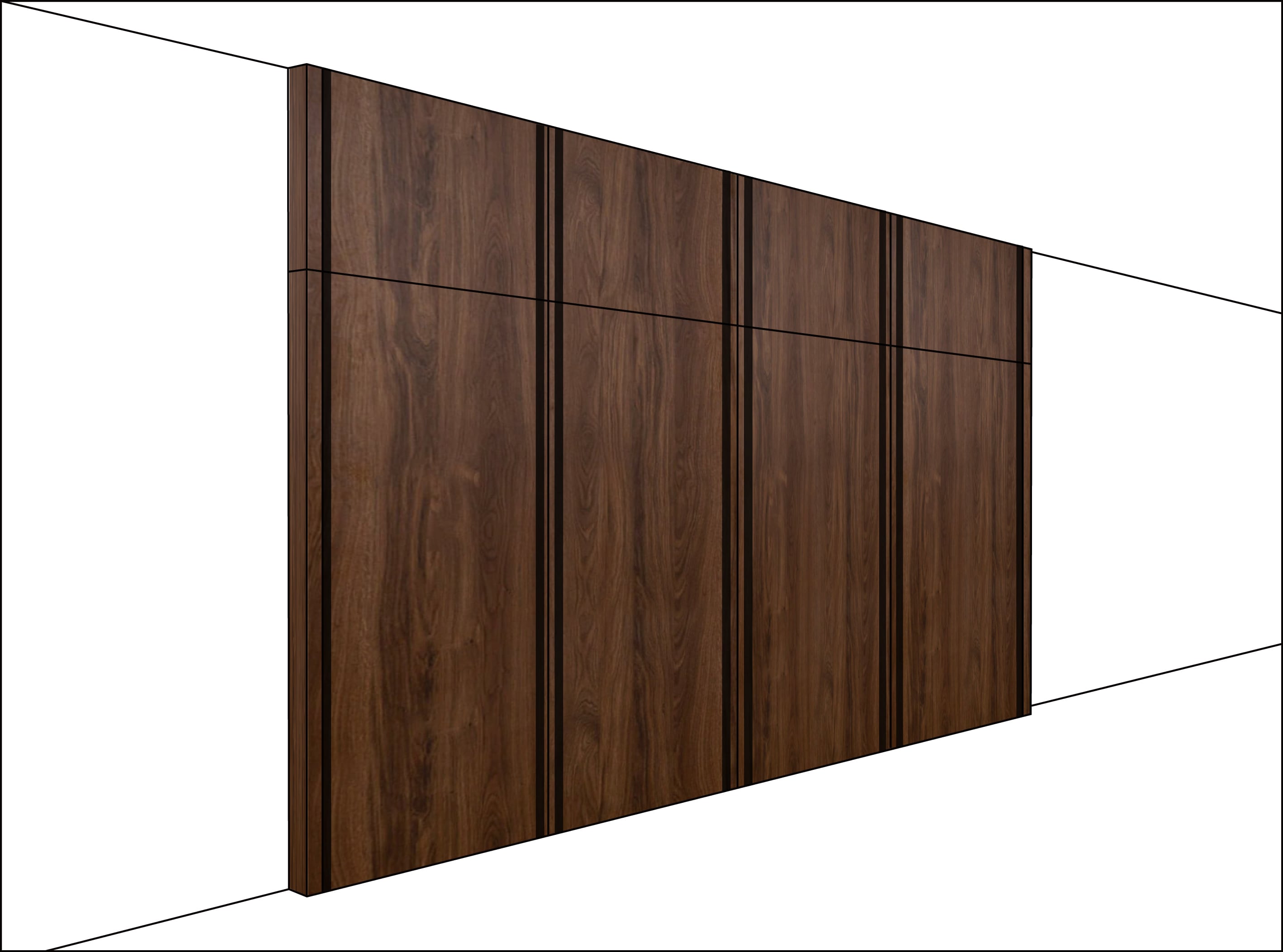 クローゼットパネル・木目・W2800タイプ(W700×4+W174)×H2400(mm)COS-WICPA0724×4