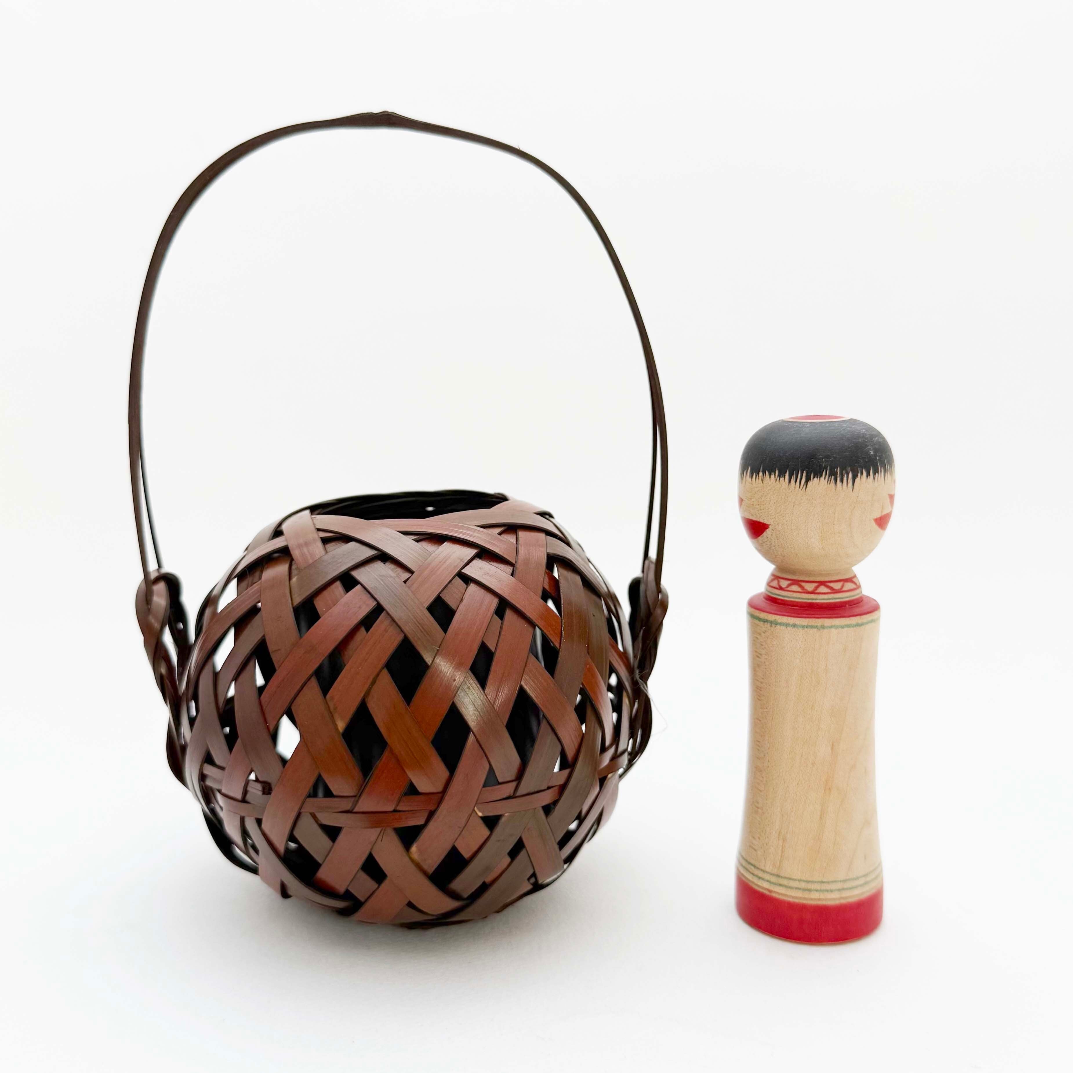 こけし×花籠 大（蔵王系 / 吉田昭工人）