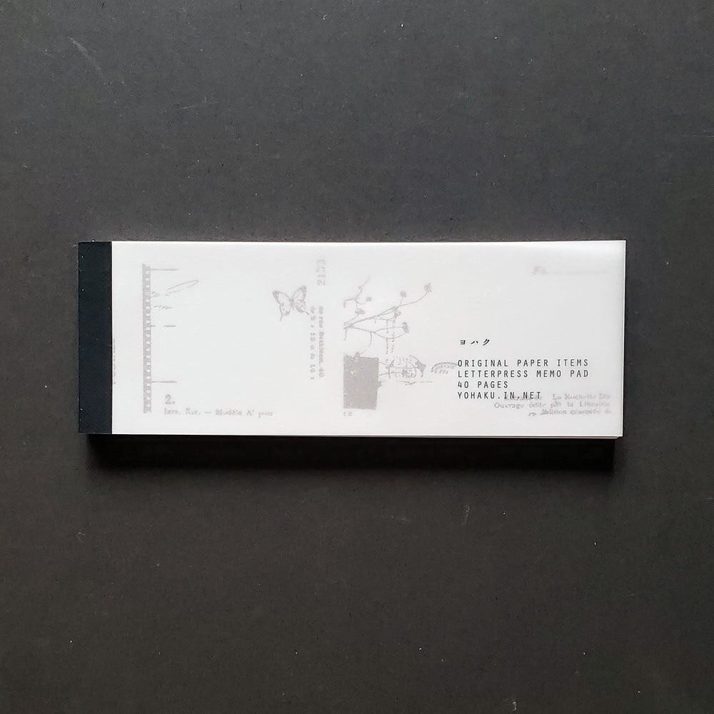 ヨハク 活版のチケット風メモ nostalgy bronze蝶 M-146 | 文具雑貨