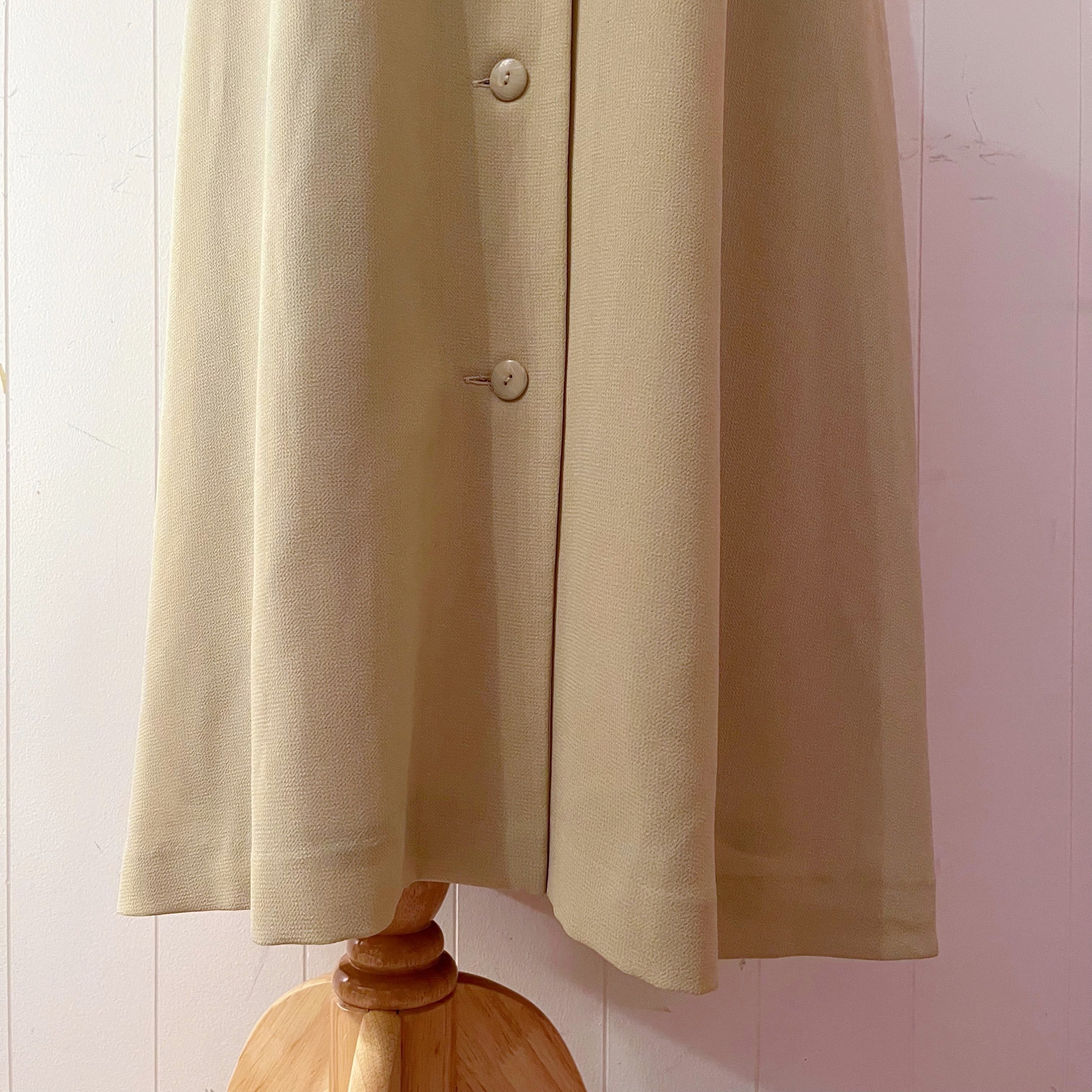 cream beige front button jumper skirt