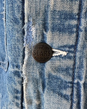 -Sears- Vintage 70s 38 Denim Coverall