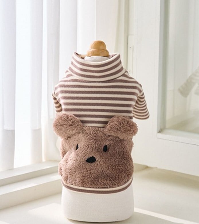 S/即納【Mabellefifi】Stripe Teddy Bear Top